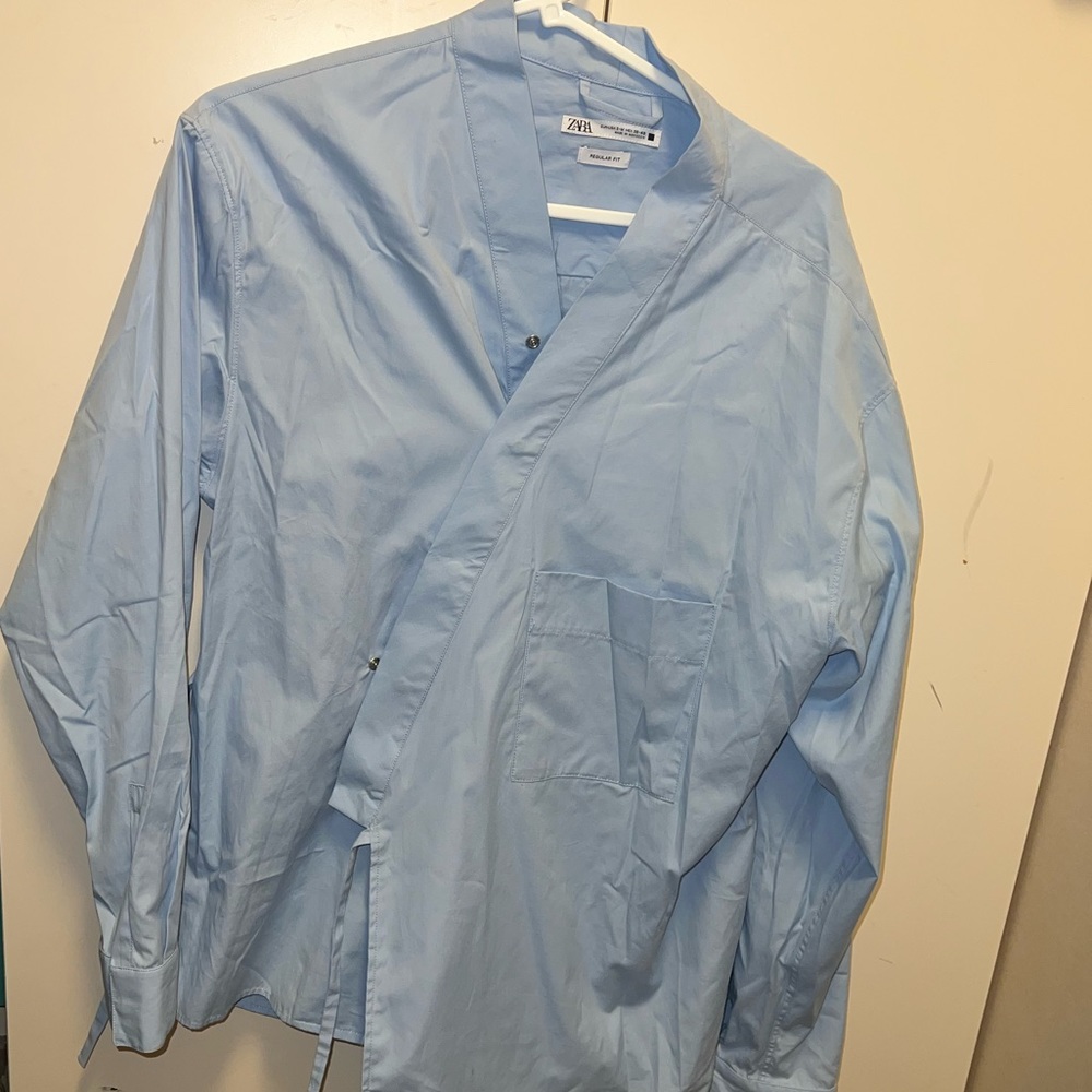 Zara man crossbody Asian influence shirt